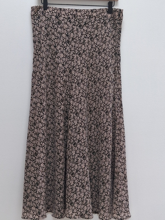 Zara Dresses & Skirts - Zara Slip Skirt Maxi XL  Black Beige Floral Print